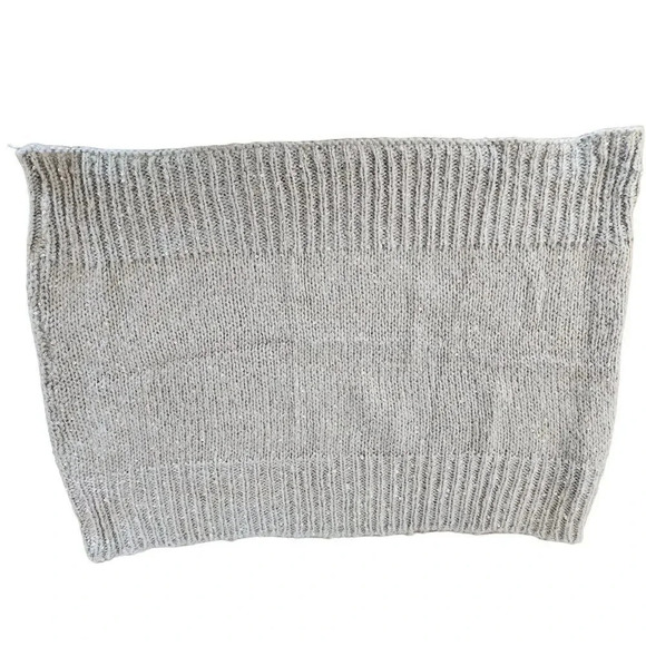 H&M Scarf Womens One Size Beige Gray Knit Sequin - Picture 1 of 5